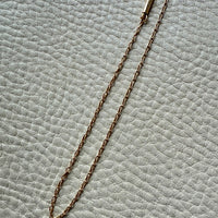 Antique Cable Link Necklace with Barrel Clasp - Solid 18k gold - 18.3 inch length