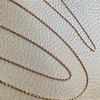 Antique cable link guard chain necklace in 18k gold - 58 inch length