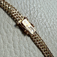 Vintage Swedish 18k Gold Herringbone Link Collar Necklace - 17.5 inch length