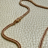 Signed Vintage Tight Curb Link Necklace 18k Gold – 18.5 Inch Length