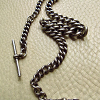 1863 Antique UK Sterling Silver Curb Link Watch Chain – 15.2 Inch Length