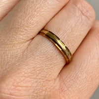 Scandinavian 18k gold ring with surface patterning- size 9