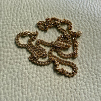 18k Gold Chubby Round Curb Link Chain Necklace - Swedish Vintage - 20 inch length