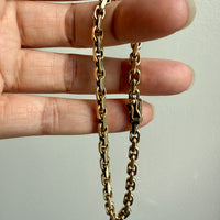 Vintage Biker Link Bracelet in 14k solid gold - Signed EEJ - 7.6 inch length