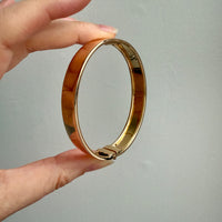 SUBLIME Midcentury Era Smooth Wide 18k gold Hinged Bangle - 7.25 inch interior circumference