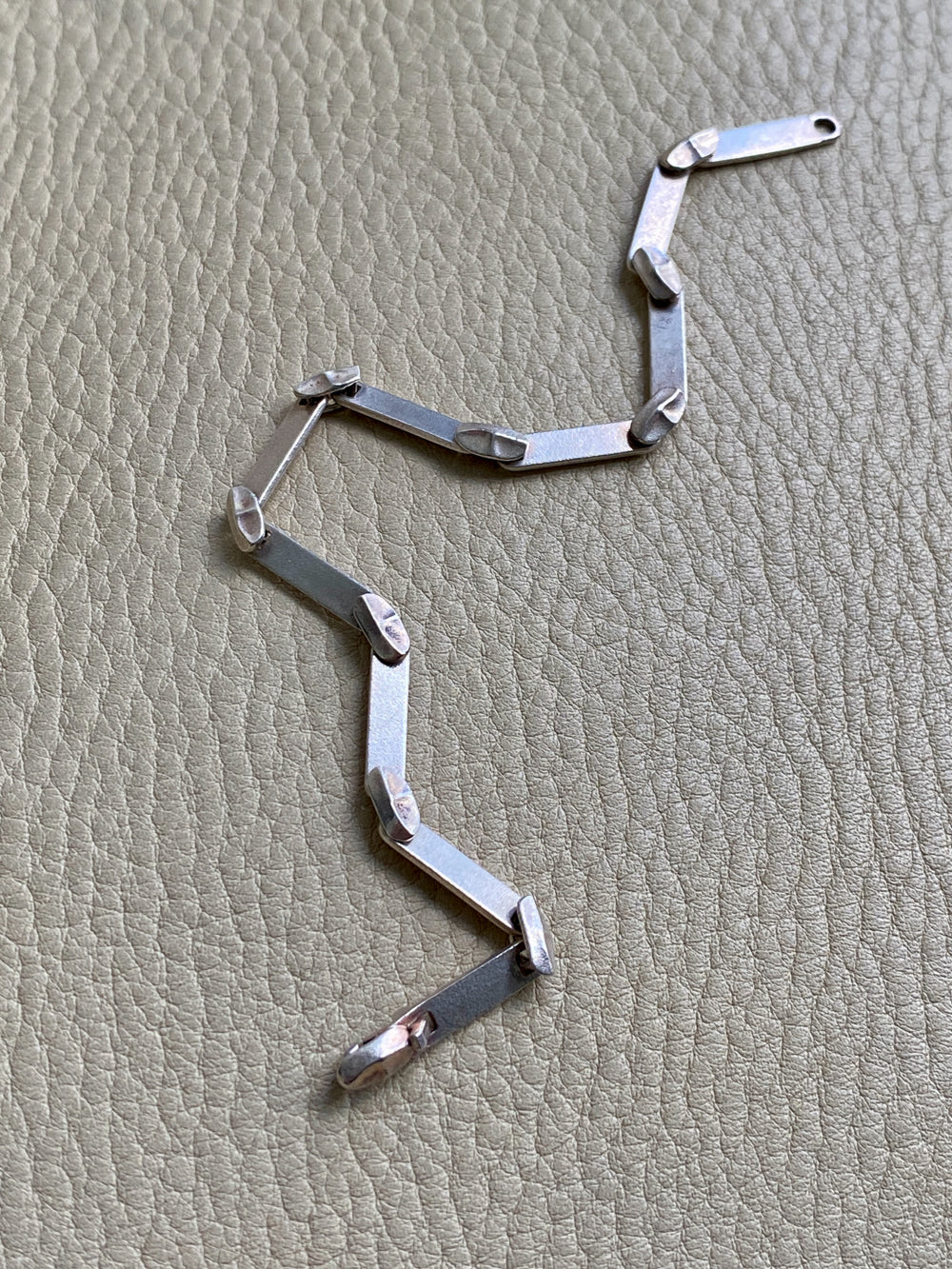 1985 ‘Labyrint’ bar link bracelet by Bjorn Weckstrom for Lapponia in sterling silver - 7.6 inch length