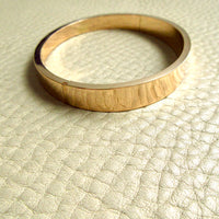 1960s era Vintage Danish 14k Gold Hinged Bangle Bracelet – 7 inch Interior Circumference