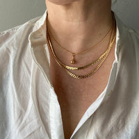 18k gold vintage swedish gold droplet pendant on matching 15inch 18k gold curb chain