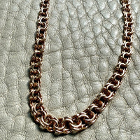 Swedish Vintage 18k Gold Necklace - Graduated Double Link Chain Necklace - 16.8 inch length