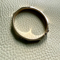 SPECTACULAR!! 10 Sided Geometric Hinged Bangle in 14k Yellow Gold - 1970s era - by Fleming Lund- 6.75 inch