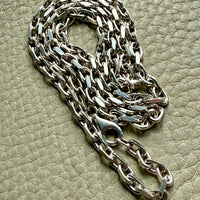 Sterling Silver Biker Link Chain Necklace - 23.6 inch length