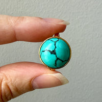 1966 Vintage Swedish 18k Gold Turquoise Cabochon Ring – Size 8