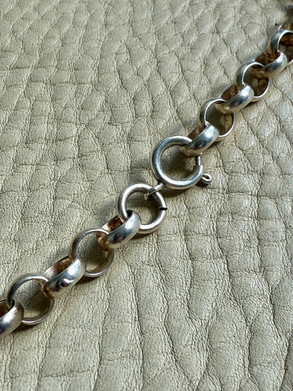 Extra Long Chubby Vintage Rolo Link Necklace in Sterling Silver - 54 inch length