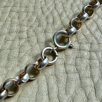 Extra Long Chubby Vintage Rolo Link Necklace in Sterling Silver - 54 inch length