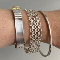 Hand Hammered Vintage Silver Bangle - Interior circumference 8.25 inches