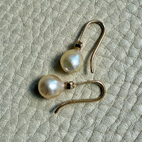 GORGEOUS! - Vintage European Pearl and 18k Gold Diamond Earrings