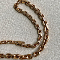 WHOA 45g Midcentury era biker link necklace! - solid 14k gold links- 16.5 inch length