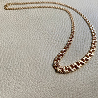 1977 Swedish 18k Gold necklace - Graduated double link chain - 17 inch length