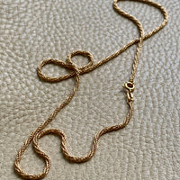 18k Gold Vintage Foxtail(!) Spiral Link chain necklace - 18.5 inch length