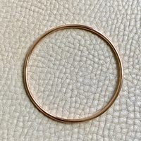 1955 Swedish Vintage 18k Gold Round Circular Solid Bangle - 7.9 inch interior circumference