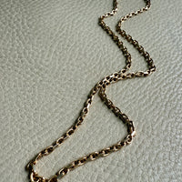 Vintage Chunky Biker Link Necklace in 14k Gold - Signed BNH - 17.8 Inch length