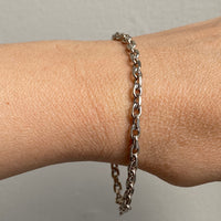 Bent Larsen 14k White Gold Biker Link bracelet - 7.8 inch length