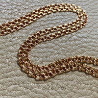17.7 inch length - Vintage Swedish Double-link necklace - Solid 18k gold