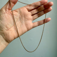 Vintage 9k Gold Rolo Link Chain Necklace - 18.8 inch length