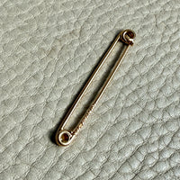 1936 Swedish Vintage 18k gold safety pin brooch or chain extender - 1.8 inch length