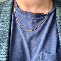 Vintage Swedish Pressed Curb Chain Necklace 18k Gold - 19.4 inch length