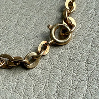 Italian Midcentury era Vintage Flat Oval link long chain in 18k gold - 32.3 inch length