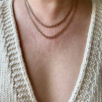 1965 Swedish 18k Gold Necklace - Graduated Double Link Chain Necklace - 17.4 inch length