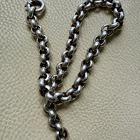 MEGA ROLO!! Heavy 228 gram Silver Rolo Link Necklace with Large Bolt Clasp - 17.5 inch length