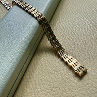 Vintage Scandinavian V Link Bracelet in 14k Gold Signed SV Glymerrs - 7.4 inch length