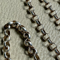 Extra Long Chubby Vintage Rolo Link Necklace in Sterling Silver - 54 inch length
