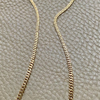 Midcentury Swedish 18k gold pressed curb link necklace, graduated width - 18 inch length