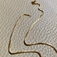 Vintage box link gold chain necklace - 16.5 inches of 18k gold