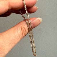 Victorian era 18k gold skinny pressed curb bracelet - 7.3 inch length