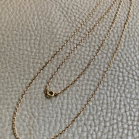 18k Gold Vintage Skinny Biker Link Chain Necklace - 25 inch length