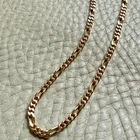1986 Figaro Curb Link Variation Long Necklace in 18k Gold - 27.7 inch length