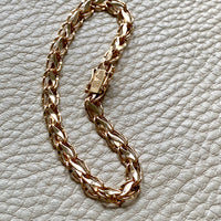 Undulating leaf link bracelet in 18k gold - Swedish vintage 1958 - 7 inch length