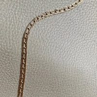 18k Gold double row pressed curb link bracelet -  7.75 inch length