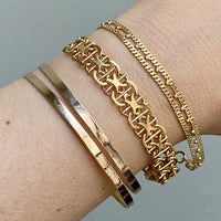 Vintage 14k solid gold bangle - 8.25 inch interior circumference