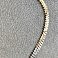 1971 Winged Brick Link Flat Lay Collar Necklace in 14k Gold - Finnish Vintage - 18 inch length