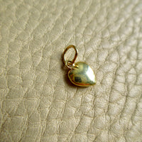 Vintage 14k Gold Tiny Puffy Heart Charm – 0.6 inch