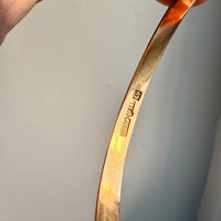 1961 Signed Swedish Vintage SOLID 18k gold hinged bangle 25.1g - 7.25 inch oval interior