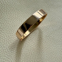 SUBLIME Midcentury Era Smooth 11.5mm Wide 18k gold Hinged Bangle - 7.25 inch interior circumference