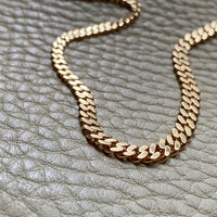18k gold handmade vintage Swedish graduated curb link necklace - Stunning LONG 30 inch length - made 1957-1963