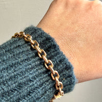 SOLID CHUNK!! 18k Gold Biker Chain Bracelet 6.5mm - By Classic Italian Maker Balestra - 8 inch length