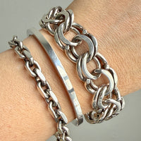 1965 Signed Solid Silver Circular Bangle, 31 grams - 7.8 inch interior circumference